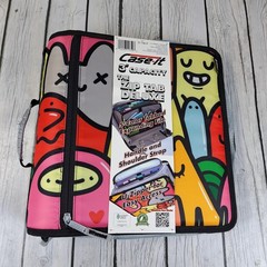 Case It 3″ Zip Tab Deluxe Funny Critters Expanding File Binder w/Strap