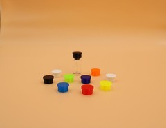 Flexible Combo Size 3ml & 5/10/20ml Vial Caps – Set of 10 – Assorted Colors