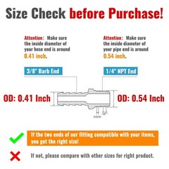 SUNGATOR 3-Pack 3/8 Inch Barb × 1/4 NPT 3/8″ x 1/4″ Male, Brass