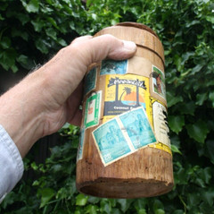 Vintage Mailing Tube Bamboo Coconut Pilipinas Philippines w/Stamps