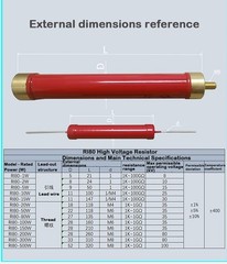 RI80 3/5/10/20/50/100W Power Rated 10R-10G Ohm High Voltage Glaze Resistor New