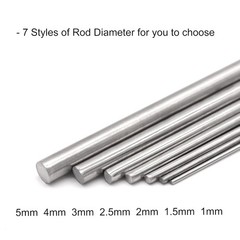 Craft-Ready 10pcs Stainless Steel Round Rods – 1mm x 300mm for Model Engineering