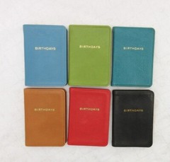 BIRTHDAYS Mini Datebook Notebook Leather Bound Soft Cover Perpetual Calendar
