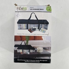Evelots CD Storage Bags (4 Pack) Clear PVC Plastic Media Carrying Case w/ Zipper