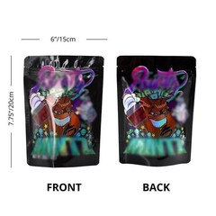 28g Printed Mylar Bags Heat Seal Resealable Zip Food Storage Pouches 100PCS