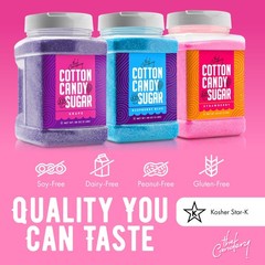 Cotton Candy Floss Sugar (3-Pack) Includes 100 Premium Cones (3-Pack 46Oz with 1