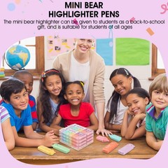 Fuutreo Cute Mini Bear Highlighter Pens Kawaii Highlighter Set End Of Year Gift