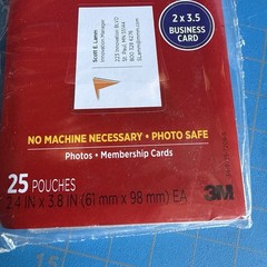 Scotch Self-Sealing Laminating Pouches, 25 Count, 2″ x 3.5″, 9.5 Mil