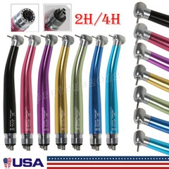 USA Push Button Dental High Speed Handpiece Single water spray Air Turbine 2/4H