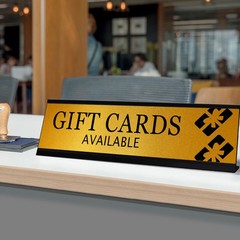 Signs ByLITA Gift Cards Available Graphic Black Frame, Desk Sign (2×8″)