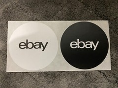 EBay Brand Round LOGO (2)(4)(6)(8)(10) Stickers Decal Black & White Pair 3×3 New