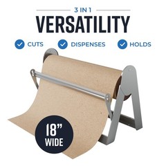 Paper Roll Dispenser and Cutter – Long 18″ Roll Paper Holder – Great Butcher …