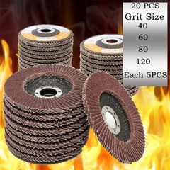 40 60 80 120 Grit 4.5×7/8″ 4 1/2″ Aluminum Angle Grinder Flap Disc Sanding Wheel