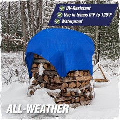 Rugged Rhino All Weather 100% Waterproof 8' x 10' (2 Pack), Blue
