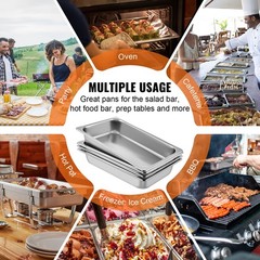 Full Size Deep Steam Table Pan 20.9×12.8×3.9″ Stainless Steel