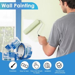 Blue Painters Tape Bulk 24 Rolls 1.88 Inch UV Resistant No Residue DIY Wall Pain