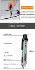 MUSTOOL MT812 Multifunctional AC 12-1000V Non Contact Voltage Detector Test Pen