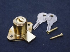 DESK OFFICE DRAWER CABINET LOCK BRASS 7/8″DIA x7/8″L Cylinder Keyed Different HN