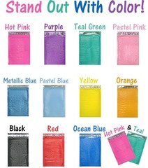 8.5×12 Colored Poly Bubble Mailers Pink,Teal, 8×12 Shipping Mailing Envelopes #2