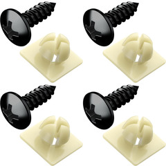 Black Oxide Stainless Steel License Plate Screws with Nylon Inserts for Securing