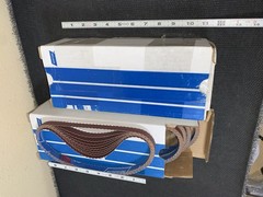 100 each sanding belts new NORTON USA 180 grit scallop edge 24″ x 5/8″ P180
