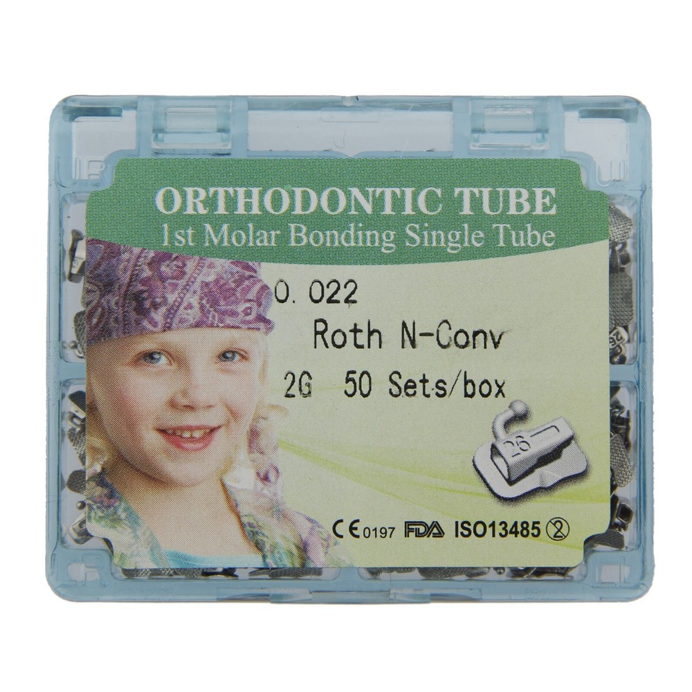 50 Sets Dental Orthodontic Buccal Tube 1st Molar Roth 022 Bondable Mesh Base