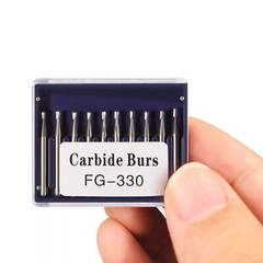 10pcs Dental Tungsten Carbide Burs FG 330 Pear-shaped For High Speed Handpiece