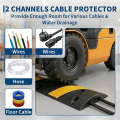 2 Pack 7 FT Rubber Speed Bump, 84″ Speed Bumps with End Caps, 25,000LBS Capacity