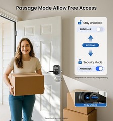 Keypad Door Lock with Handle, Keyless Entry for Front Door & Bedroom, Electro…