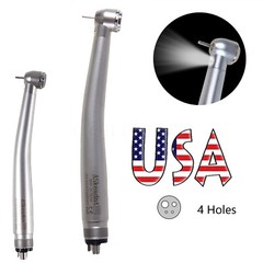 AS Dental High Speed Handpiece LED Fiber Optic Torque Push 4Holes 3 spray