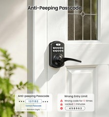 Keypad Door Lock with Handle, Keyless Entry for Front Door & Bedroom, Electro…