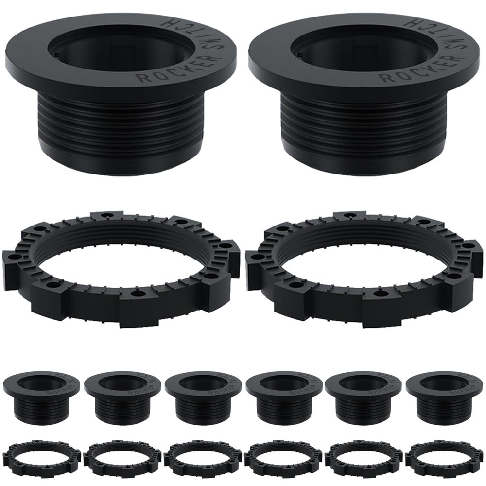 8Pcs 20Mm/0.8Inch Black round Rocker Switch Shell Mounting Panel Waterproof Dust