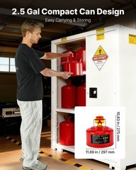 VEVOR Safety Gas Can 2.5 Gallon Type I Red Gas Can with Flame Arrester & Funnel