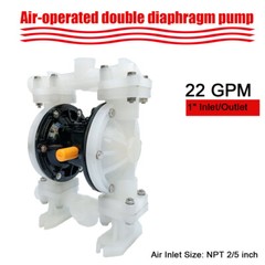 Air-Operated Double Diaphragm Pump 1″ Inlet&Outlet 22GPM 100psi Acid & Alkali