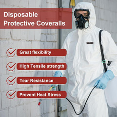 Hazmat Suit Disposable Coverall | Heavy Duty Full Body Paint Coverall & Suit In