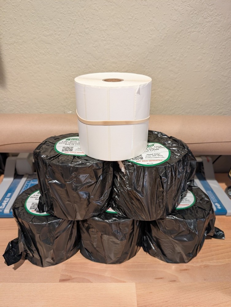4.00″ x 1.25″ Thermal Labels | 6 Rolls | ~12600 Labels | Rollo/Munbyn/Zebra/ETC