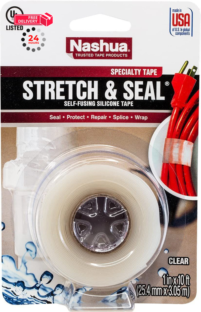 Nashua – 1 in. x 10 ft. Stretch & Seal Self-Fusing, 1 x 10 ft, Clear