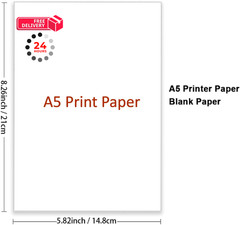 A5 Printer Paper – 100 Sheets, Premium Bright White Paper,
