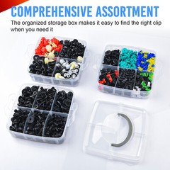 925Pcs Auto Car Bumper Retainer Clips Push Pin Rivet Screw Kit Fastener Remover