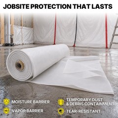 Lauco Heavy Duty Plastic Sheeting 10′ x 100′ Roll, 6 Mil Clear Polyethylene
