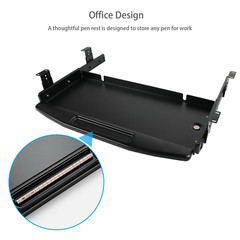 Steel Keyboard Tray Under Desk Drawer Sliding Pull Out w/360° Mouse Tray 22″x12″