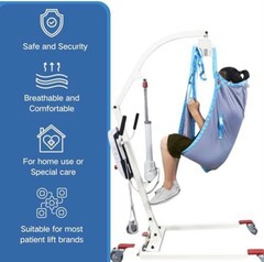 Universal Patient Lift Sling for Hoyer Style Lifts, Blue/Gray, Home Care