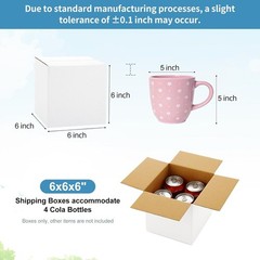 10 Pack 6x6x6 Inch Small Shipping Boxes White Corrugated Cardboard Boxes Mail…