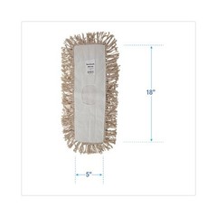 Boardwalk Industrial Dust Mop Head, Hygrade Cotton, 18 x 5, White