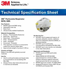 NEW 3M 8210 N95 Disposable Particulate Respiratory Protection Mask PPE NIOSH