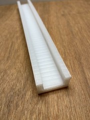 1-1/2″ W X 7/8″ H 12″ L 1/4″ Leg 1″ W Slot UHMW Polyethylene U-Channel White USA