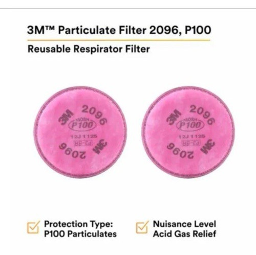 3M Particulate Filter P100, 2096CN, 2 Pack, Exp. Date 02/23, GB2626-2006, FREESH