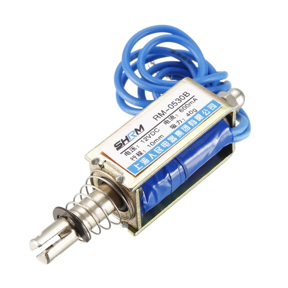 DC 12V 40g 10mm Push Pull Type Solenoid Electromagnet Open Frame Linear Motion
