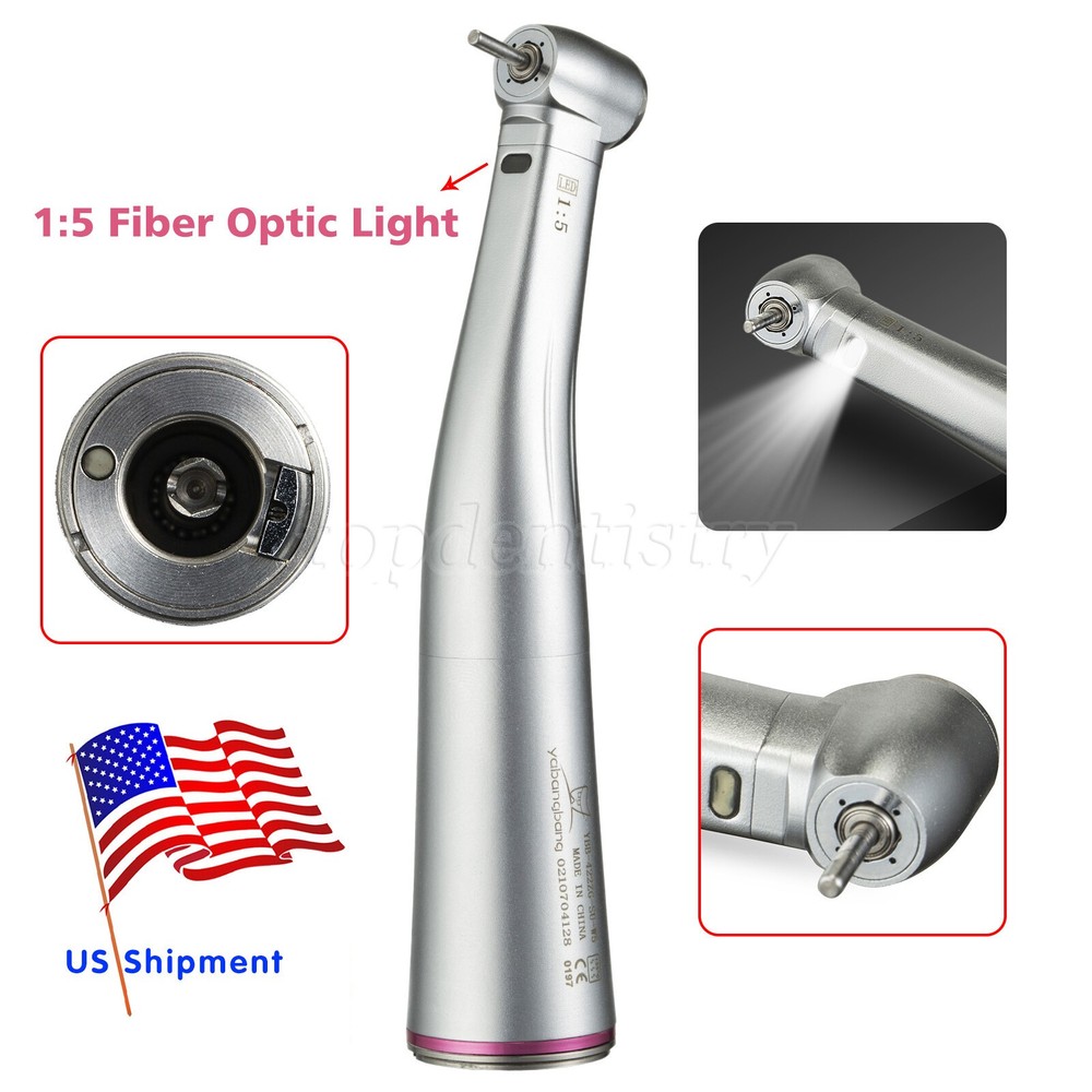 Dental 1:1 No-LED/1:5 LED Increasing Contra Angle Handpiece Fit FG 1.6mm Bur fo