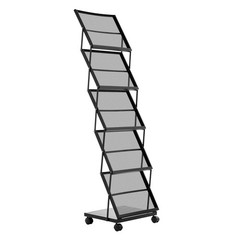 Uimoso Foldable Movable Brochure Rack with 5 Pockets Magazines and Literature